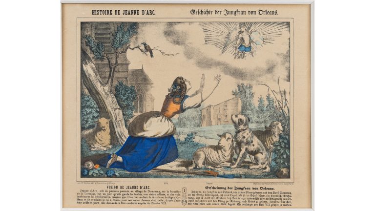 WENTZEL / Histoire de la vie de Jeanne d’Arc XIXe siècle / Lithographie en couleurs / 2017.0.65 / © Site de la Maison natale, Domremy, cliché Claire Tabbagh – Manzana